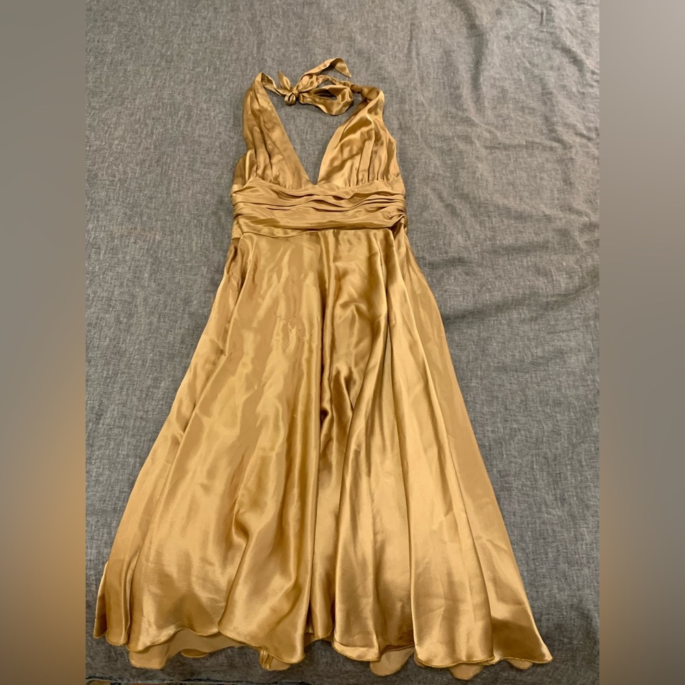 100% silk Marilyn Monroe Gold Dress